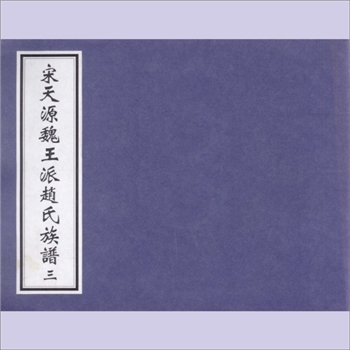 赵-福建泉州-泉州市南外天源赵氏民国版《宋天源魏王派赵氏族谱》（三）：手抄本，相关资料见本数据库同一宗